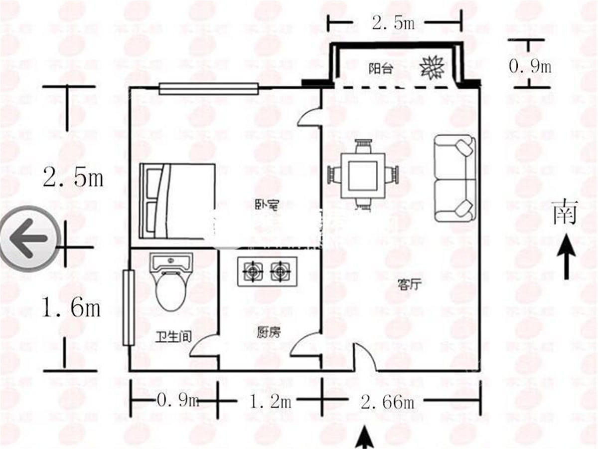 金稻田公寓 1房1厅1卫 30.22㎡-东莞金稻田公寓租房