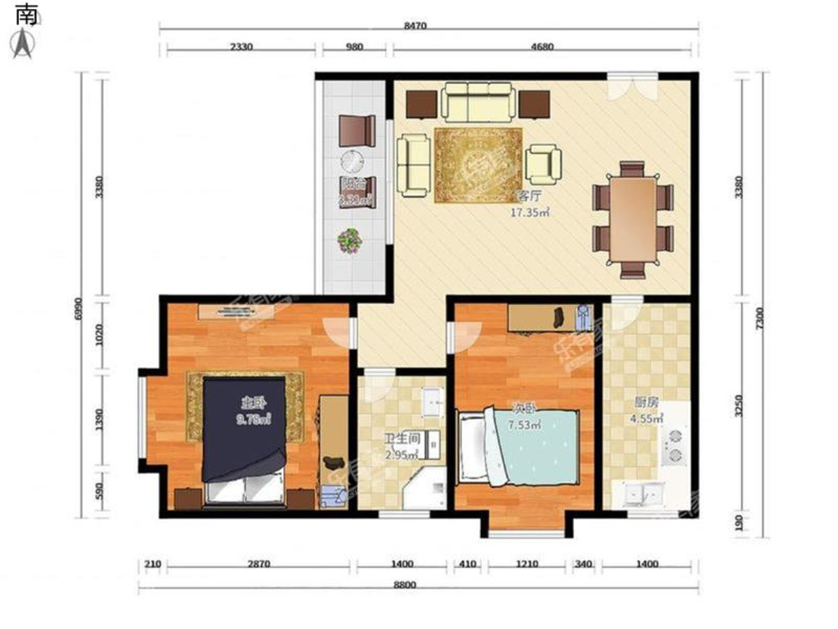 雅仕居 2房1厅1卫 58㎡-深圳雅仕居租房