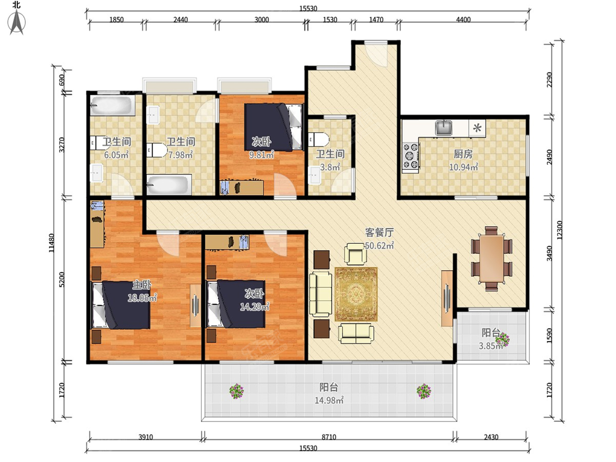 新世界四季山水户型图