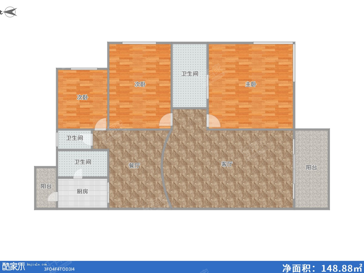 东方花园三区 3房2厅3卫 145㎡-江门东方花园三区二手房