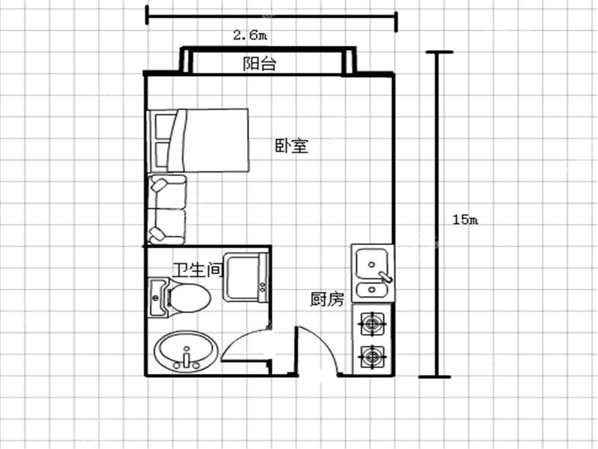 花样年华 1房1厅1卫 44.23㎡-中山花样年华二手房