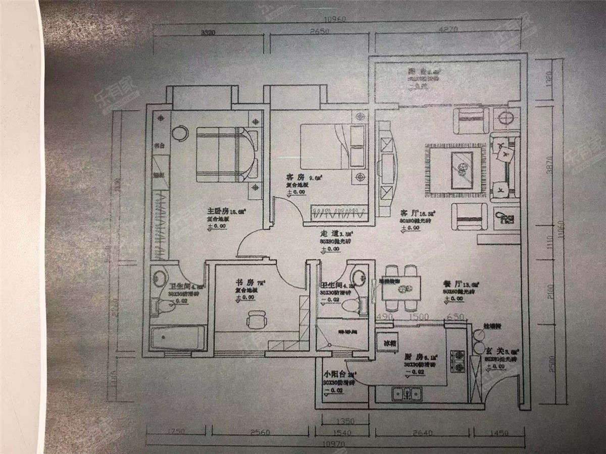 云港花园 3房2厅2卫 117.61㎡