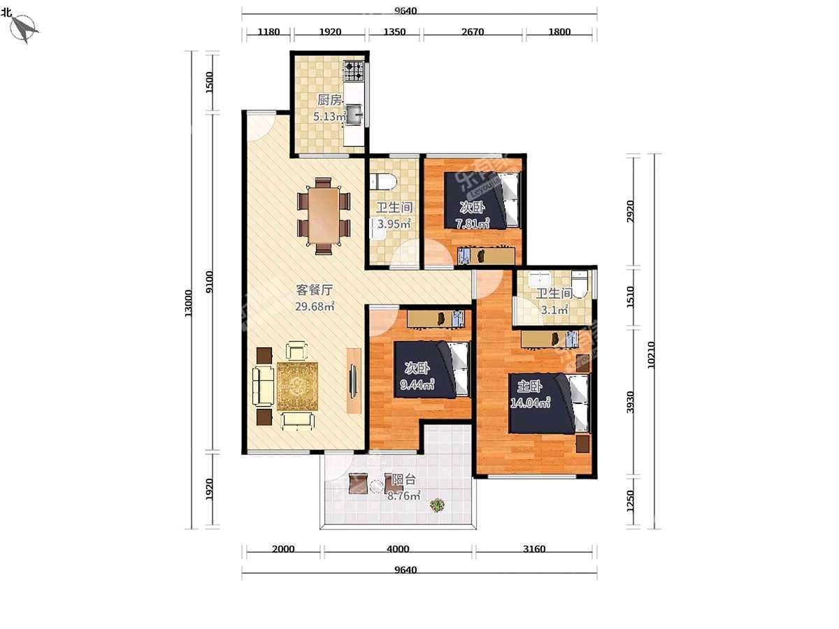 龙华实验大花园，三房，店长主推房源，看房方便。
