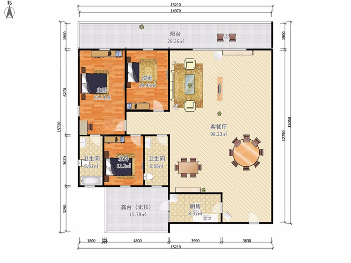 【富逸上苑租房_阜沙镇租房 3房2厅123㎡2500元-中山乐有家