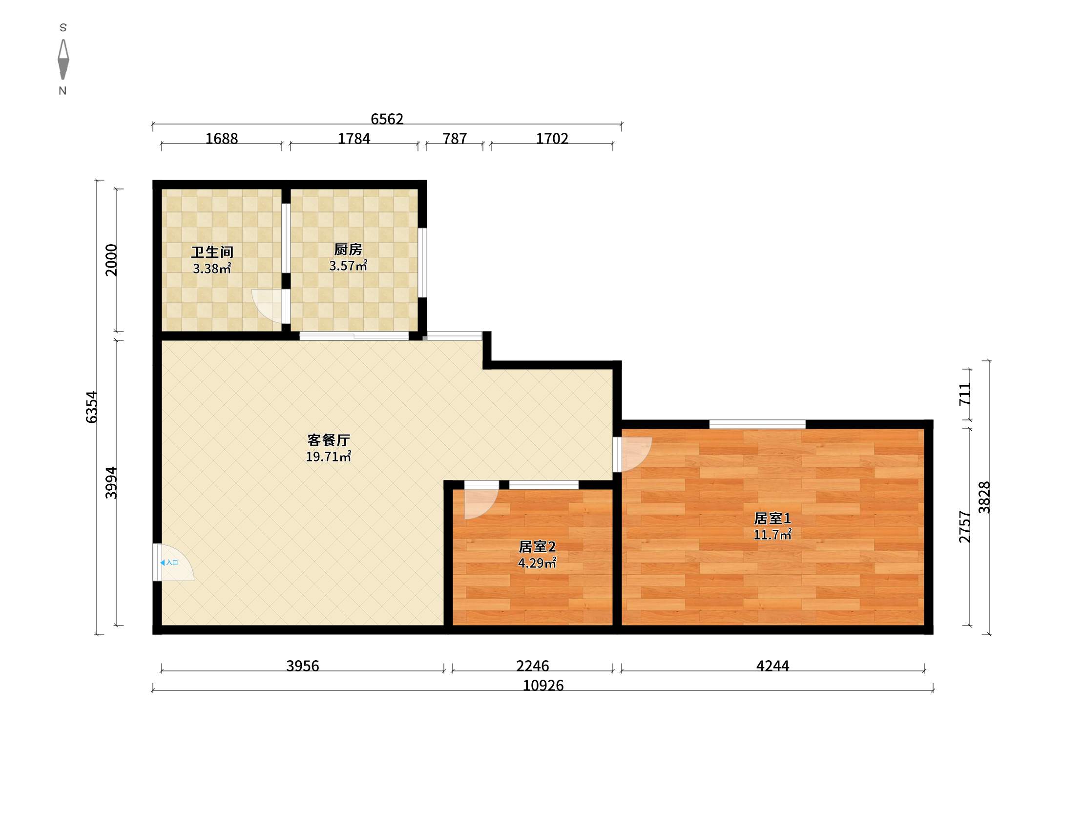 德埔小区南精装2室2厅48m²