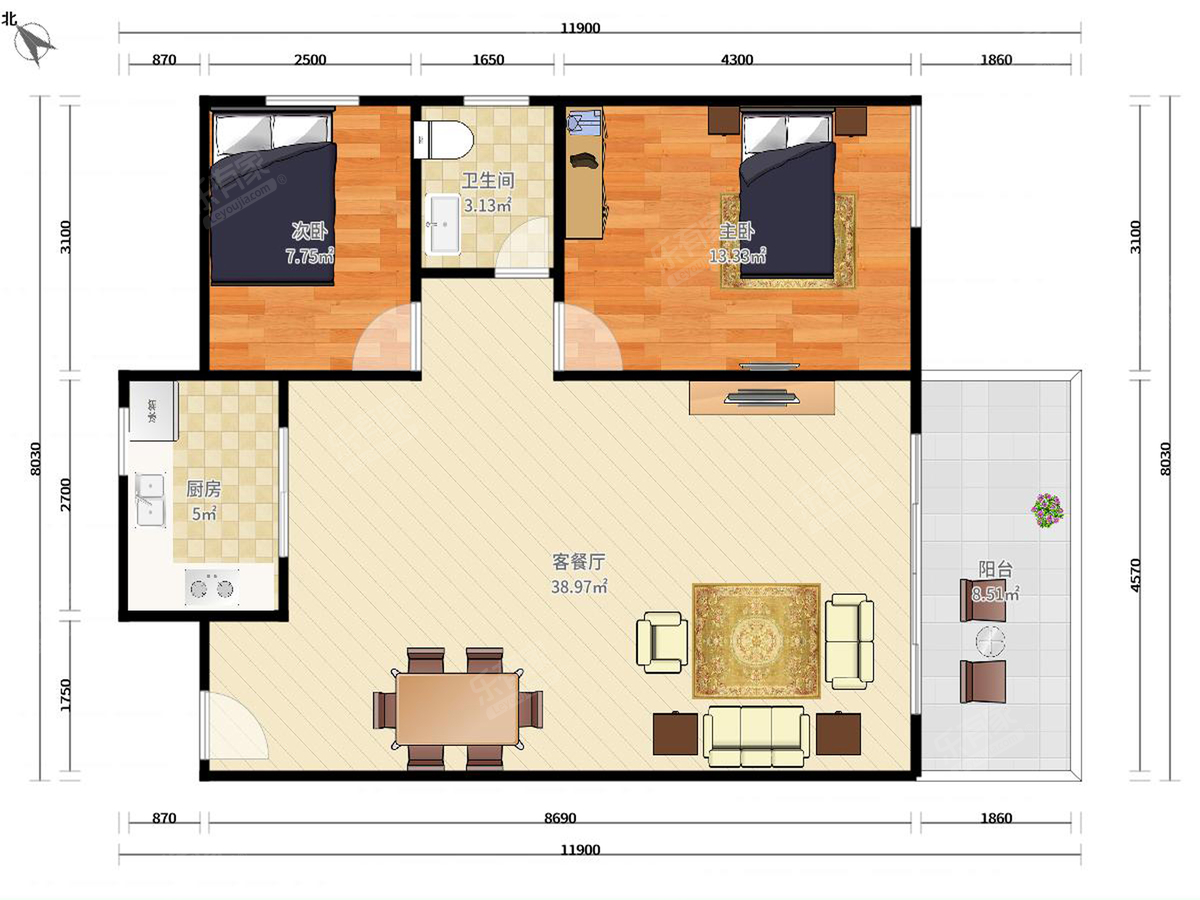 鸿景春天户型图