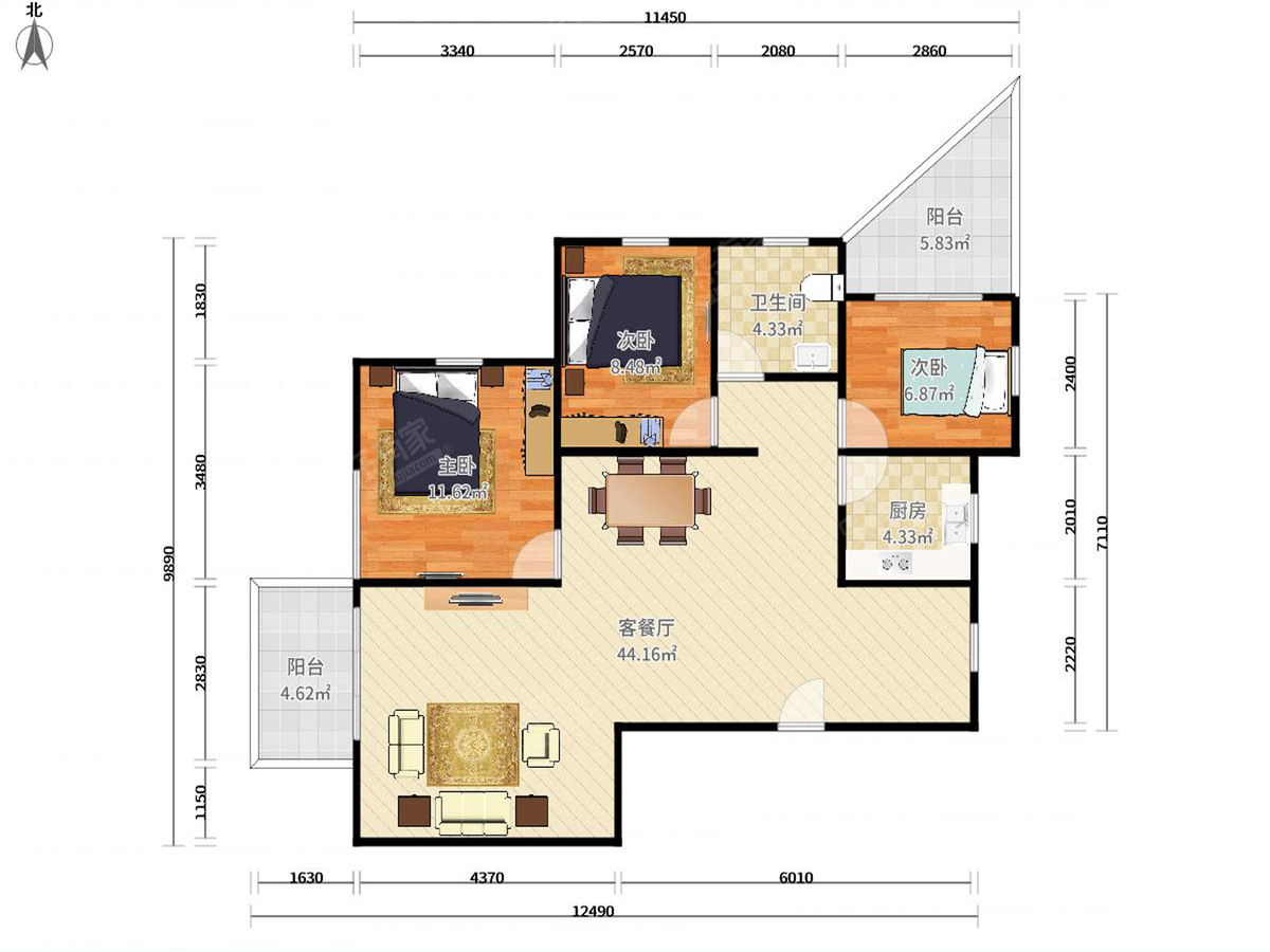 盛泽城中花园户型图图片