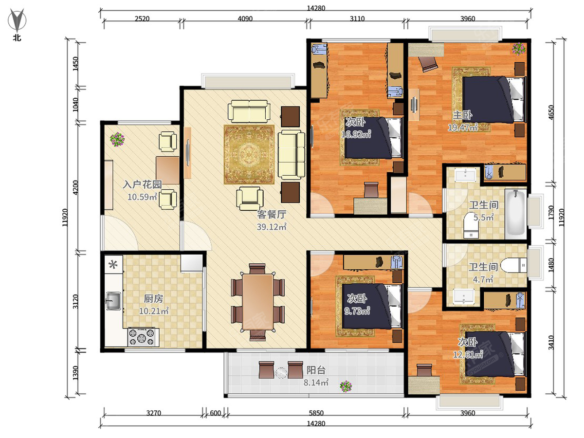 中珠九悦4室2厅2卫14292㎡